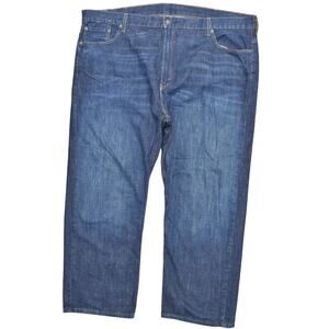 Levi's Big & Tall Blue 569 Loose Straight Jeans 44x30 Zip Solid Cotton Blend